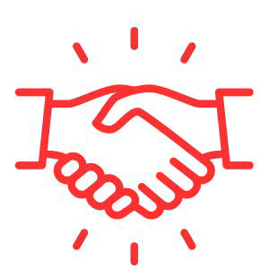 Great Communication Handshake Icon In Red